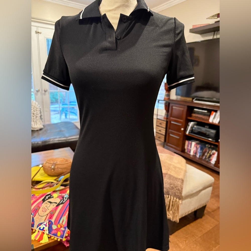 Elegant Black Polo Dress